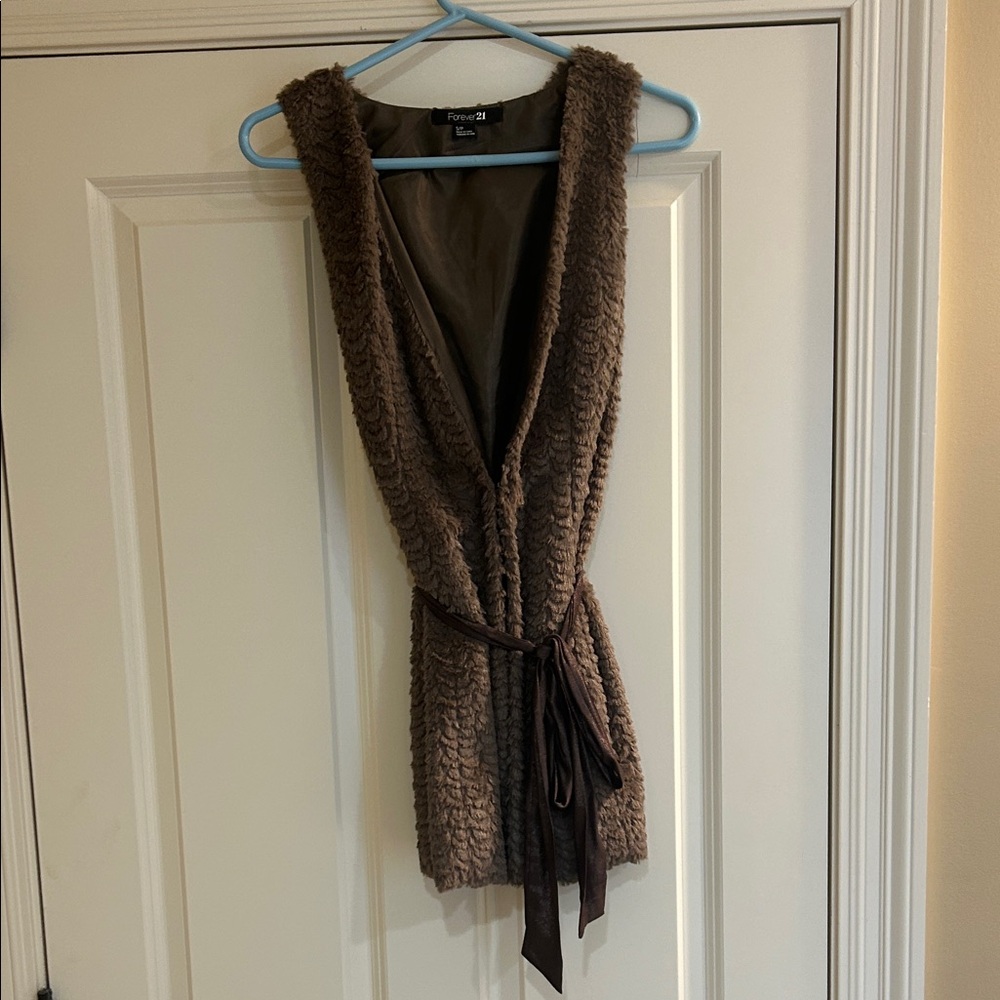 Vintage Forever 21 Brown V-Neck Sweater Vest Y2K